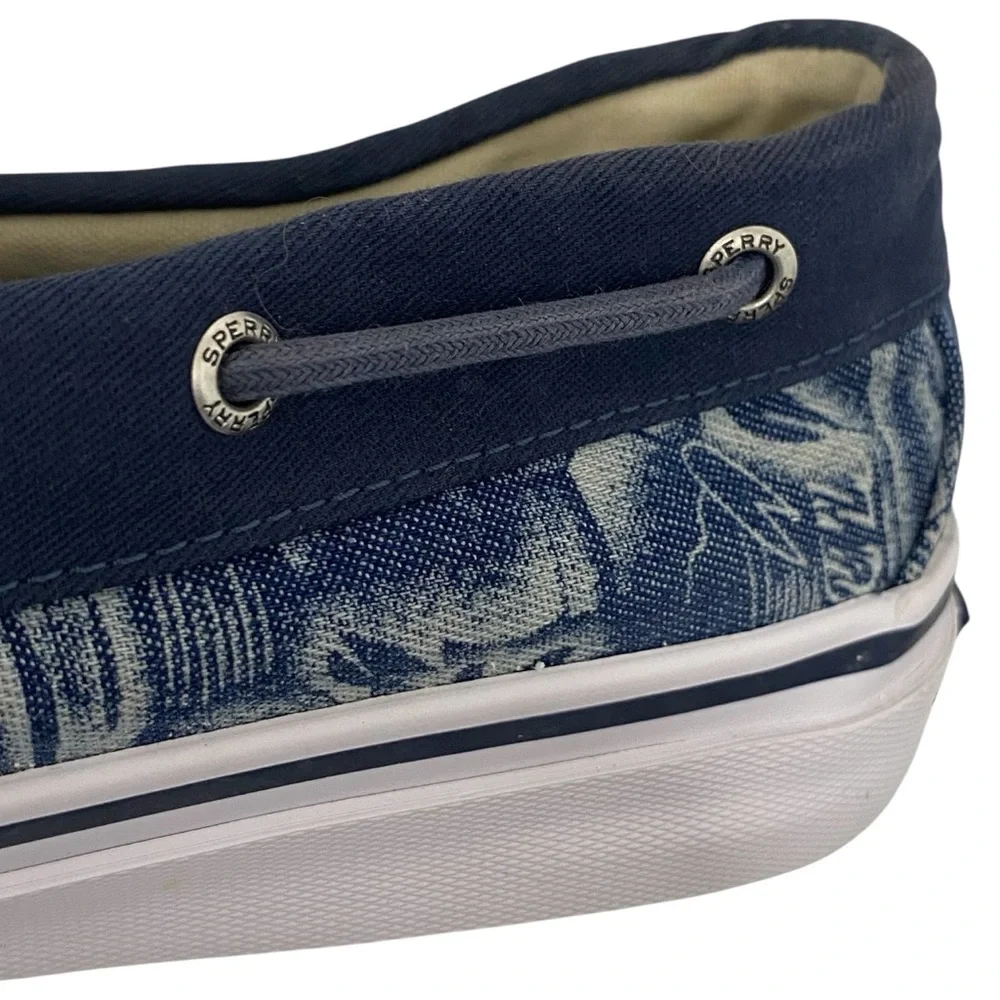 Sperry Blue & White Tropical Print Top Siders Boat Shoes - New - Men’s 11